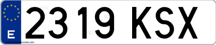 Ejemplo de matrícula de coche ordinaria 2319 KSX