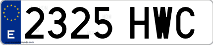 Ejemplo de matrícula de coche ordinaria 2325 HWC