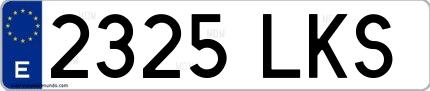 Ejemplo de matrícula española 2325 LKS