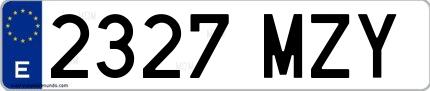 Ejemplo de matrícula española 2327 MZY