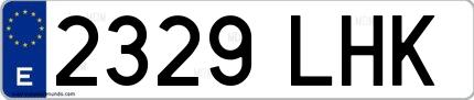 Ejemplo de matrícula española 2329 LHK