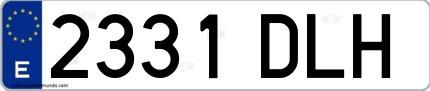 Ejemplo de matrícula española 2331 DLH
