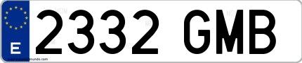 Ejemplo de matrícula española 2332 GMB