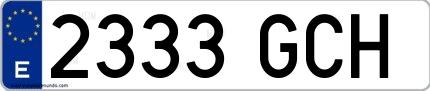 Ejemplo de matrícula española 2333 GCH