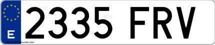 Ejemplo de matrícula española 2335 FRV