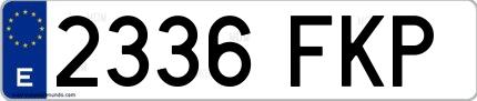 Ejemplo de matrícula española 2336 FKP