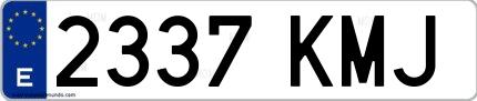 Ejemplo de matrícula española 2337 KMJ