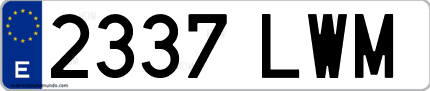 Ejemplo de matrícula de coche ordinaria 2337 LWM