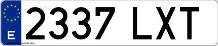 Ejemplo de matrícula española 2337 LXT