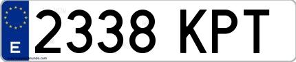 Ejemplo de matrícula española 2338 KPT