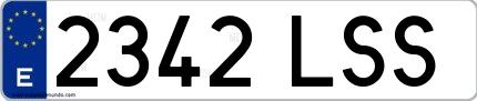 Ejemplo de matrícula española 2342 LSS