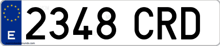 Ejemplo de matrícula de coche ordinaria 2348 CRD