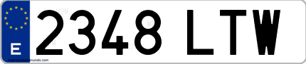 Ejemplo de matrícula de coche ordinaria 2348 LTW