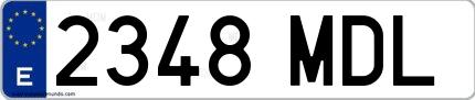 Ejemplo de matrícula española 2348 MDL