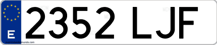 Ejemplo de matrícula de coche ordinaria 2352 LJF