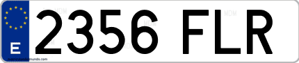 Ejemplo de matrícula de coche ordinaria 2356 FLR