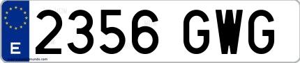 Ejemplo de matrícula española 2356 GWG