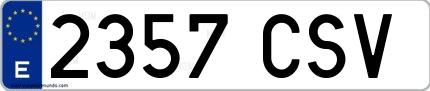 Ejemplo de matrícula española 2357 CSV