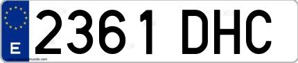 Ejemplo de matrícula española 2361 DHC