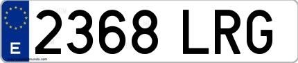 Ejemplo de matrícula española 2368 LRG