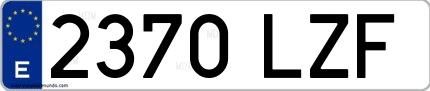 Ejemplo de matrícula española 2370 LZF