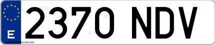 Ejemplo de matrícula española 2370 NDV
