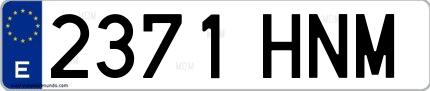 Ejemplo de matrícula española 2371 HNM