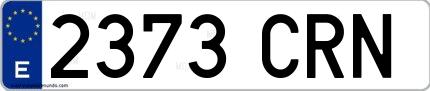 Ejemplo de matrícula española 2373 CRN