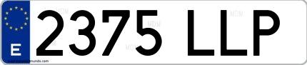 Ejemplo de matrícula española 2375 LLP
