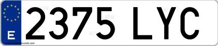 Ejemplo de matrícula española 2375 LYC