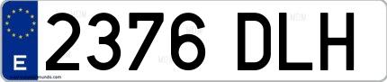 Ejemplo de matrícula española 2376 DLH