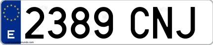 Ejemplo de matrícula española 2389 CNJ