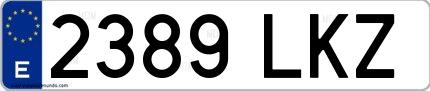 Ejemplo de matrícula española 2389 LKZ