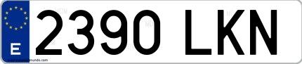 Ejemplo de matrícula española 2390 LKN
