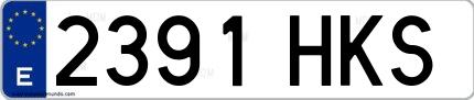 Ejemplo de matrícula española 2391 HKS