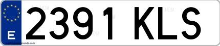 Ejemplo de matrícula española 2391 KLS