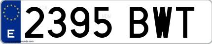 Ejemplo de matrícula española 2395 BWT