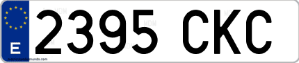 Ejemplo de matrícula de coche ordinaria 2395 CKC