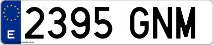 Ejemplo de matrícula española 2395 GNM