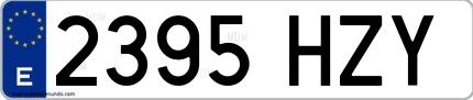 Ejemplo de matrícula española 2395 HZY