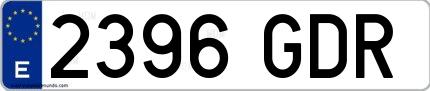 Ejemplo de matrícula española 2396 GDR