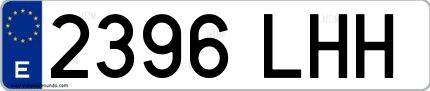 Ejemplo de matrícula española 2396 LHH