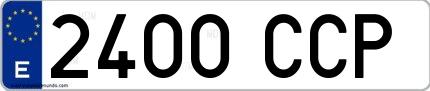 Ejemplo de matrícula española 2400 CCP