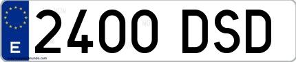 Ejemplo de matrícula española 2400 DSD