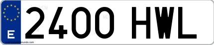 Ejemplo de matrícula española 2400 HWL