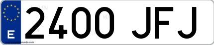 Ejemplo de matrícula española 2400 JFJ