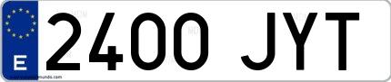 Ejemplo de matrícula española 2400 JYT