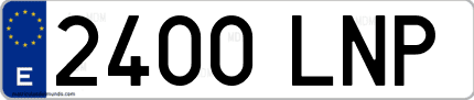 Ejemplo de matrícula de coche ordinaria 2400 LNP