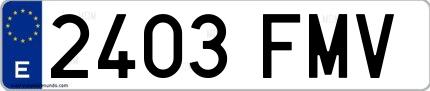 Ejemplo de matrícula española 2403 FMV