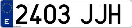 Ejemplo de matrícula española 2403 JJH